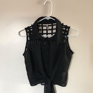‼️SALE‼️ Black Open-Back Crop